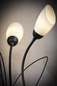 Επιτραπέζιο Φωτιστικό Gloriosa Φ35cm Μαύρο με Οπαλ Γυαλί