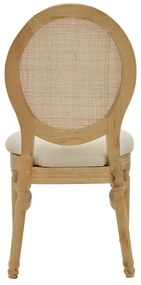 Καρέκλα Canco φυσικό rubberwood-φυσικό rattan 50x55x98εκ 50x55x98 εκ.