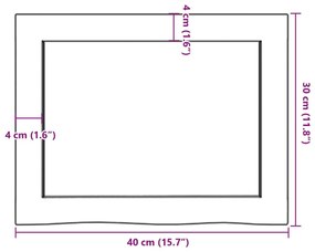 Ράφι Τοίχου Ανοιχτό Καφέ 40x30x(2-4)εκ. Επεξ. Μασίφ Ξύλο Δρυός - Καφέ