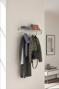 Stewehome Μεταλλική λευκή επιτοίχια κρεμάστρα ρούχων και πετσετών μπάνιου