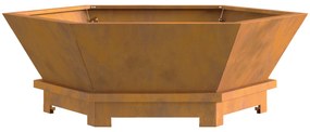 vidaXL Εστία Φωτιάς Εξαγωνική 75x75x28 εκ. Ανοξείδωτο Χάλυβα