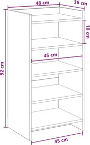 vidaXL Ντουλάπα Παπουτσιών 48 x 36 x 92 εκ Επεξεργασμένο Ξύλο