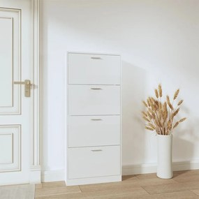 vidaXL Παπουτσοθήκη Γυαλιστερό Λευκό 59x17x150 εκ. Επεξεργασμένο Ξύλο