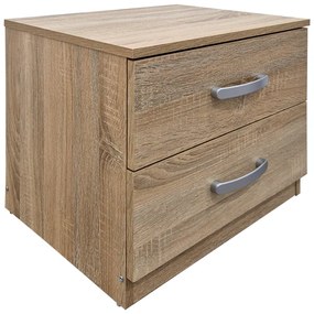 Κομοδίνο Athos pakoworld σε sonoma απόχρωση 48x40x41.5εκ