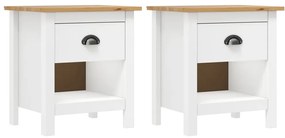vidaXL Κομοδίνα Hill 2 Τεμ. 46 x 35 x 49,5 εκ. από Μασίφ Ξύλο Πεύκου
