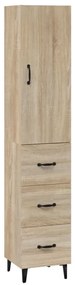 vidaXL Μπουφές Sonoma δρυς 34,5 x 34 x 180 εκ. από Επεξεργασμένο Ξύλο