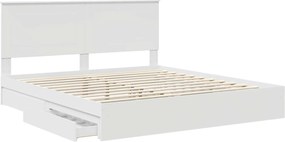 vidaXL Κρεβάτι Αποθήκης Λευκό 180 x 200 cm Επεξεργασμένο ξύλο