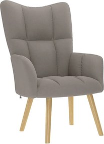 vidaXL Πολυθρόνα Relax Taupe Υφασμάτινη με Υποπόδιο