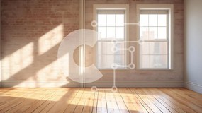 Intra Συλλεκτικό Ξύλινο Παζλ Plywood  4mm - Άδειο δωμάτιο με παράθυρα και ξύλινο πάτωμα Σε Ξύλινο Κουτί - Διαστάσεις Puzzle: 10x10 cm – 25 κομμάτια