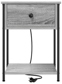vidaXL Κομοδίνο Γκρι sonoma 42 x 41 x 56 εκ. Επεξεργασμένο ξύλο