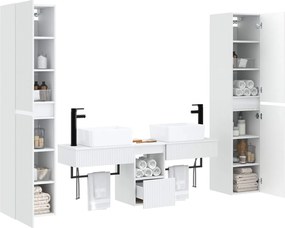 vidaXL Σετ Επίπλων Μπάνιου 5 τμχ. Λευκό 33 x 34,5 x 160 εκ
