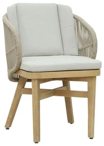 Farem chair solid eucalyptus wood-beige fabric 53x60x80cm 53x60x80 εκ.