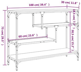 Τραπέζι Κονσόλα Καπνιστή Δρυς 100x30x75 εκ. Επεξεργασμένο Ξύλο - Καφέ