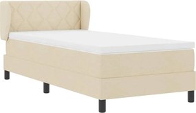 vidaXL Κρεβάτι με ελατήρια με κεφαλάρι Κρεμ 90 x 200 cm ύφασμα