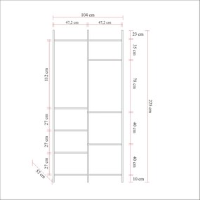 Διφυλλη Ντουλαπα Πευκο Atlantic DYNAMIC 52x104x225
