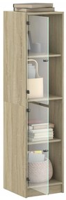 vidaXL Ντουλάπι Sonoma Δρυς 35 x 37 x 142 εκ. με Γυάλινες Πόρτες