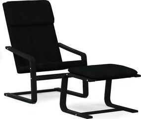 vidaXL Πολυθρόνα Relax Μαύρο Υφασμάτινη με Υποπόδιο