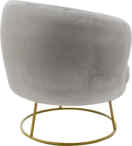 Πολυθρόνα Rony pakoworld βελούδο γκρι-χρυσό 78x75x82εκ