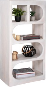 ΡΑΦΙΕΡΑ ΚΟΜΜΟ HANDYR HM9706 ΜΑΣΙΦ ΞΥΛΟ MANGO ΣΕ ΛΕΥΚΟ ΧΡΩΜΑ 60x35x120Υεκ.