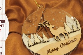 Σετ των 3 Intra απο ξύλο plywood 3mm-4mm πάχος Χριστουγεννιάτικο Στολίδι WinterTale Πολυστρωματικό Δίασταση 3x3 cm INTRAFABR-81752570