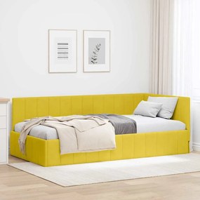 vidaXL Κρεβάτι Γωνίας με κεφαλάρι Κίτρινο 90 x 200 cm Βελούδο
