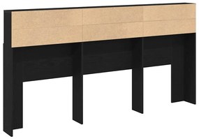 vidaXL Κρεβάτι με Κεφαλάρι με ράφι Μαύρη δρυς 200 x 19 x 103.5 cm