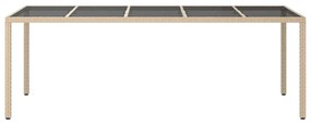 vidaXL Τραπέζι Κήπου για Φαγητό Μπεζ 250 x 100 x 75 cm Πολυ ράταν