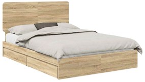 vidaXL Κρεβάτι Αποθήκης Δρύς Sonoma 150 x 200 cm Επεξεργασμένο ξύλο