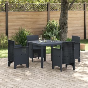 vidaXL Τραπέζι Κήπου Ανθρακί 100x100x73 εκ. Πολυκαρμπονικό