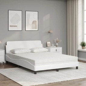 vidaXL Κρεβάτι με Στρώμα Dover Λευκό 120x200 εκ.από Συνθετικό Δέρμα