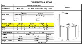 BETTY ΚΑΡΕΚΛΑ ΜΕΤΑΛΛΟ ΒΑΦΗ ΜΑΥΡΟ, ΥΦΑΣΜΑ SUEDE ΜΠΕΖ