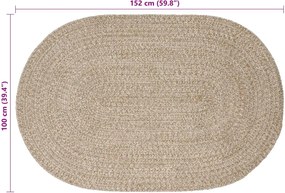 vidaXL Χαλιά χώρου Λευκό 100 x 152 εκ. Γιούτα