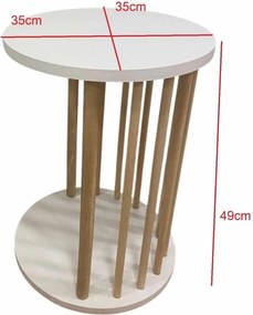 Σετ Τραπεζιών Σαλονιού Λευκό / Ανθρακί LOSONO 60x43