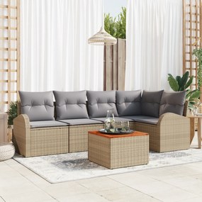 vidaXL Σετ Καναπέ Κήπου 6 pcs Beige, ανοιχτό γκρι Μεγάλο