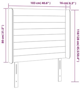 Κεφαλάρι Κρεβατιού LED Μαύρο 103x16x118/128 εκ. Βελούδινο 3124232