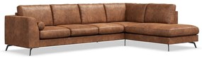Γωνιακός Καναπές Seattle 178, Καφέ, Μαύρο, 325x213x88cm, Πόδια: Μέταλλο | Epipla1.gr