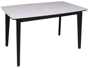 Τραπέζι Danny Ε793,1 130x80x75cm Stone White-Black Wood,Technomarble