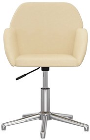 vidaXL Καρέκλα Γραφείου Περιστρεφόμενη Κρεμ Υφασμάτινη
