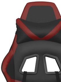 Καρέκλα Gaming Μασάζ Μαύρο/μπορντό από Συνθετικό Δέρμα - Κόκκινο