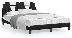 Πλαίσιο Κρεβατιού με LED Μαύρο/Λευκό 120x200εκ. Συνθετικό Δέρμα