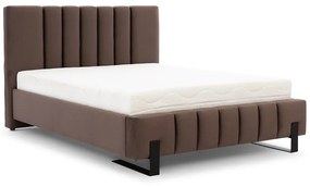 Κρεβάτι Διπλό Verica, Καφέ με μαύρα πόδια 170x120x230cm-BOG3258