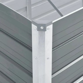 vidaXL Ζαρντινιέρα Υπερυψωμένη Γκρι 240x80x45 εκ. Γαλβανισμ. Χάλυβας