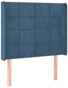 vidaXL Κεφαλάρι με Πτερύγια Σκούρο Μπλε 103x16x118/128 εκ. Βελούδινο