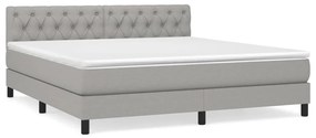 vidaXL Κρεβάτι Boxspring με Στρώμα Αν. Πράσινο 160x200εκ Υφασμάτινο