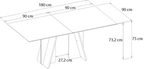 Τραπέζι Sevilla Megapap χρώμα sandstone - travertine 180x90x75εκ.
