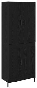 vidaXL Highboard Μαύρη Οξυά 69,5 x 34 x 180 εκ. Επεξεργασμένο ξύλο