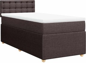 vidaXL Κρεβάτι Boxspring με Στρώμα Σκούρο Καφέ 80x200 εκ. Υφασμάτινο