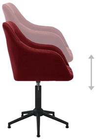 vidaXL Καρέκλα Τραπεζαρίας Περιστρεφόμενη Μπορντό Υφασμάτινη