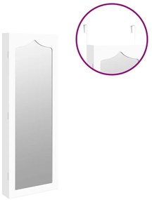 Έπιπλο Κοσμημάτων με Καθρέφτη Επιτοίχιο Λευκό 37,5x10x106 εκ. - Λευκό