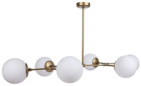 Φωτιστικό Οροφής - Πλαφονιέρα Damar 892OPV1639 100x58x48cm 6xE27 40W Gold-White Opviq